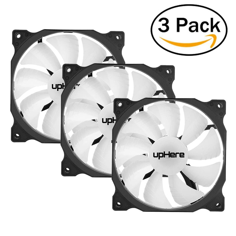  [AUSTRALIA] - uphere 3-Pack Long Life Computer Case Fan 120mm Cooling Case Fan for Computer Cases Cooling 15LED Red,15R3-3 RED LED