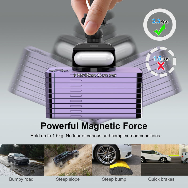  [AUSTRALIA] - 20W Magsafe Car Mount Wireless Charger 38W Dual Port Fast Car Charger PD&QC 3.0 for Magsafe iPhone 14/13 /12 Pro Max Airpods,Magnetic Charging Mount Stick on Car Dashboard and Air Vent Phone Holder