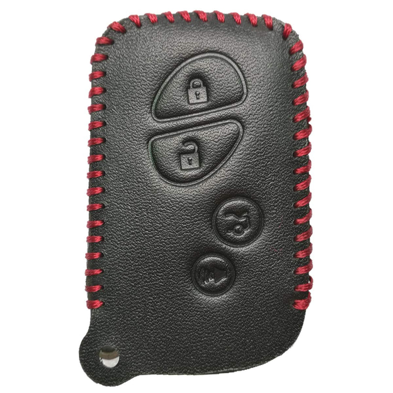  [AUSTRALIA] - Coolbestda 2Pcs Leather Smart Key Fob Remote Accessories Skin Cover Protector Keyless Entry Case for Lexus RX350 ES350 IS250 GX460 LX570 IS350 GS430 GS300 GS450h is-C is-F HYQ14AEM HYQ14ACX Black Lether