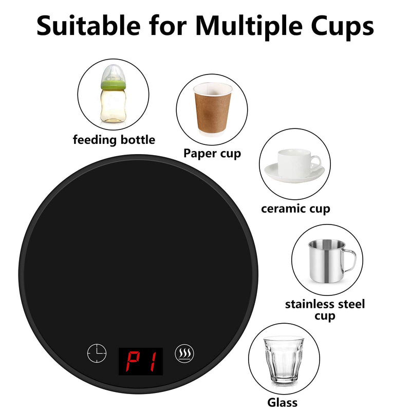  [AUSTRALIA] - Kerjthu Coffee Mug Warmer, Smart Cup Warmer for Desk Beverage Warmer with 2 Temperature Setting Auto Shut Off Electric Tea Warmer & Candle Warmer Plate for Home Office Use Black