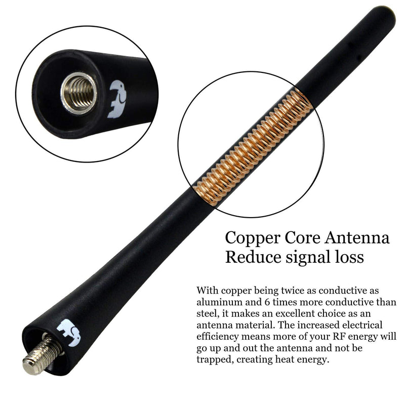  [AUSTRALIA] - ONE250 7" inch Flexible Copper Core Antenna, Compatible with Honda - CR-V (2001-2016), Element (2003-2023), Fit (2001-2022), Jazz (2001-2021), Insight - Designed for Optimized FM/AM Reception (Black) Black