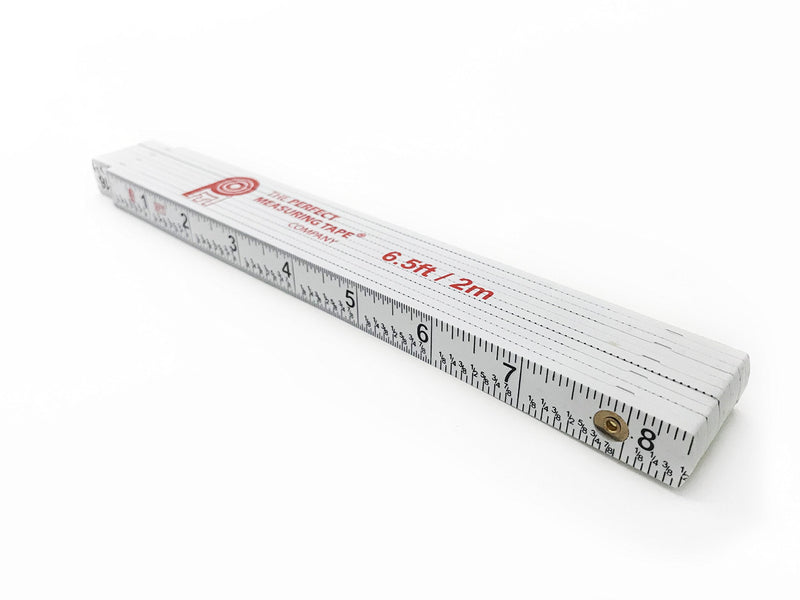  [AUSTRALIA] - PERFECT MEASURING TAPE Co. FR-72 Carpenter's Folding Rule Lightweight Composite Construction Ruler with Easy-Read Inch Fractions - 6.5ft / 2m