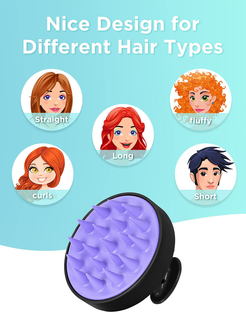 Hair Shampoo Brush, HEETA Scalp Care Hair Brush with Soft Silicone Scalp Massager (Black) Black - LeoForward Australia
