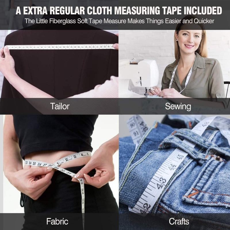  [AUSTRALIA] - Body Tape Measure 60 Inch (150cm) - Retractable Measuring Tape for Body Accurate Way to Track Weight Loss Muscle Gain by One Hand, Easy Body Tape Measure 3 Piece