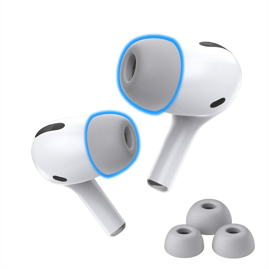  [AUSTRALIA] - Foam Masters Memory Foam Ear Tips for AirPods Pro 1st & 2nd Gen | Comfortable | Secure | Better Noise Cancellation | Version 3.0 Replacement Buds (Small, Med, Large - 3 Pairs, Gray) Assorted S/M/L