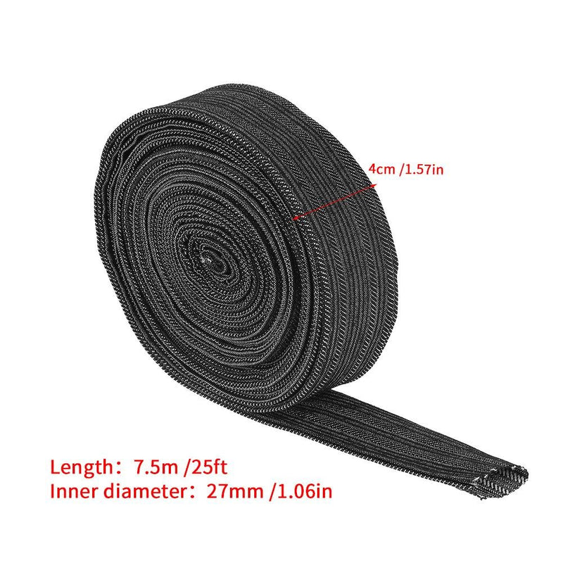 [AUSTRALIA] - 25FT 7.5M Nylon Protective Cable Cover, Hydraulic Hose Protector Sleeve TIG Cable Cover, Nylon Cable Management Sleeve for Welding Torch Hydraulic Hose