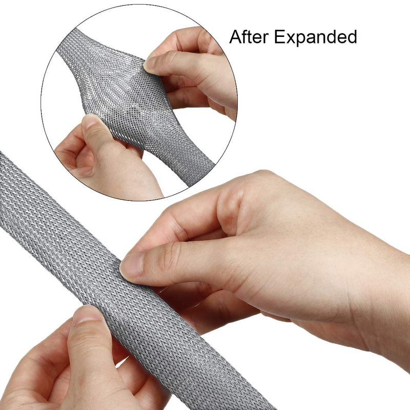  [AUSTRALIA] - uxcell Expandable Sleeving, 30mm Dia 10ft Cable Sleeve, Grey