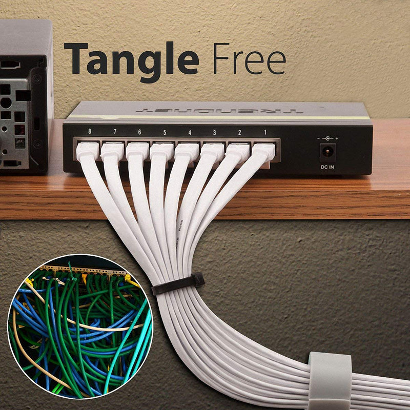  [AUSTRALIA] - Cat7 Ethernet Cable 25ft Flat High Speed Shielded (STP) Solid Computer Network Cord with Snagless Rj45 Connectors Slim Durable Internet LAN Wire for Modem,Router.Faster Than Cat5e/Cat5/cat6(White) … 25ft / White