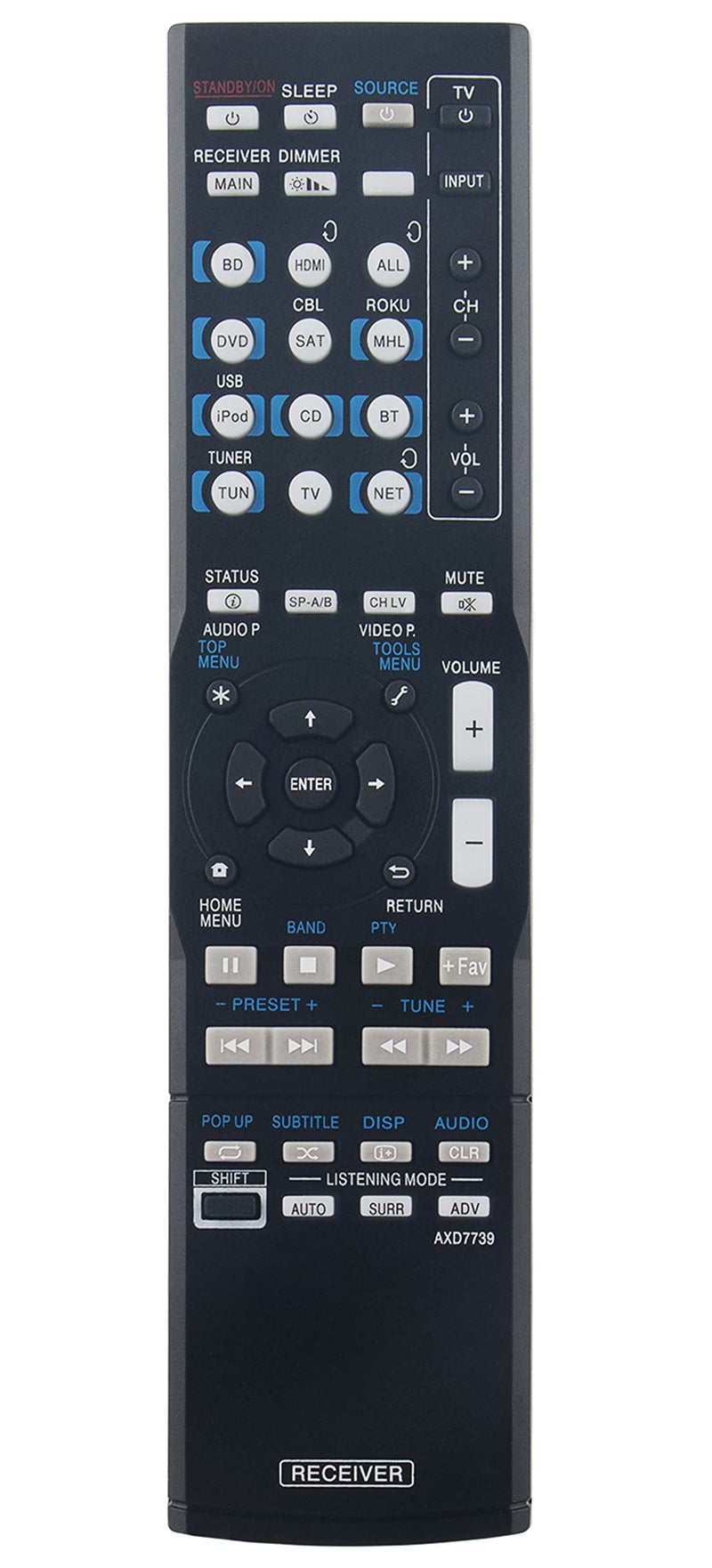  [AUSTRALIA] - AXD7739 Replaced Remote fit for Pioneer Elite AV Receiver VSX-830 VSX-95 VSX-1130-K VSX-830-K VSX-45 VSX-45 VSX-45 VSX-90