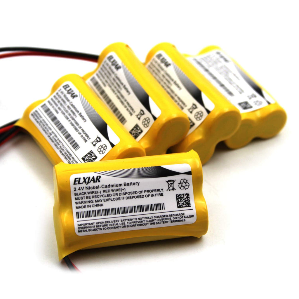  [AUSTRALIA] - (5-Pack) 2.4V 600mAh Battery Replacement Exit Sign Emergency Light Exitronix 10010036 Lithonia 10010034 Interstate NIC1394 BEL-179