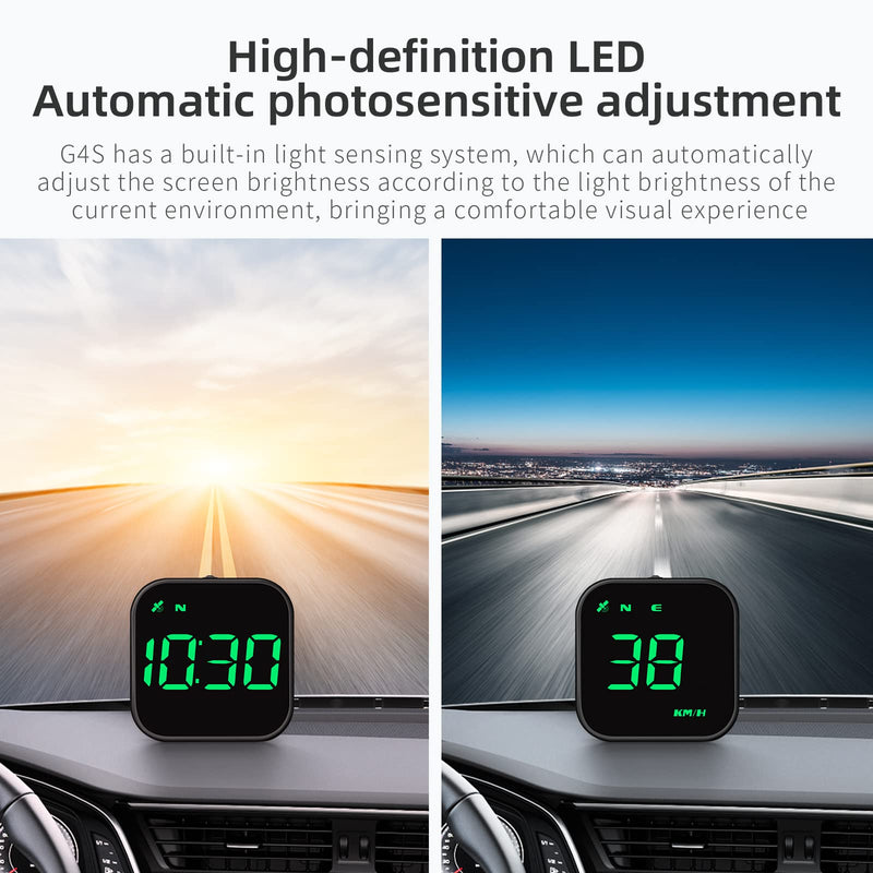  [AUSTRALIA] - wiiyii G4S Digital GPS Speedometer, New HUD Car Head Up Display with Digital Speed in MPH KPH, Universal for Cars Truck Electric Hybrid Automobile (G4S-Green) G4S-green