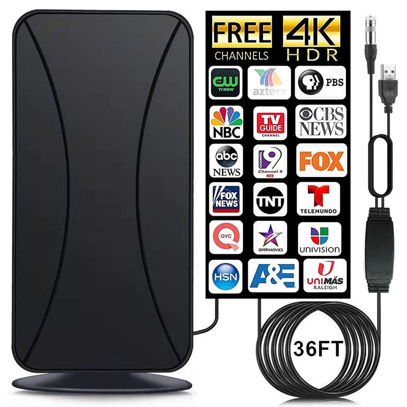  [AUSTRALIA] - TV Antenna - 2022 Amplified HD Digital Indoor TV Antenna Booster 420+ Miles Range - Digital HDTV Antenna for Smart TV Free Local Channels 4K HD 1080P All TV's VHF UHF - 36ft Coax Cable/AC Adapter