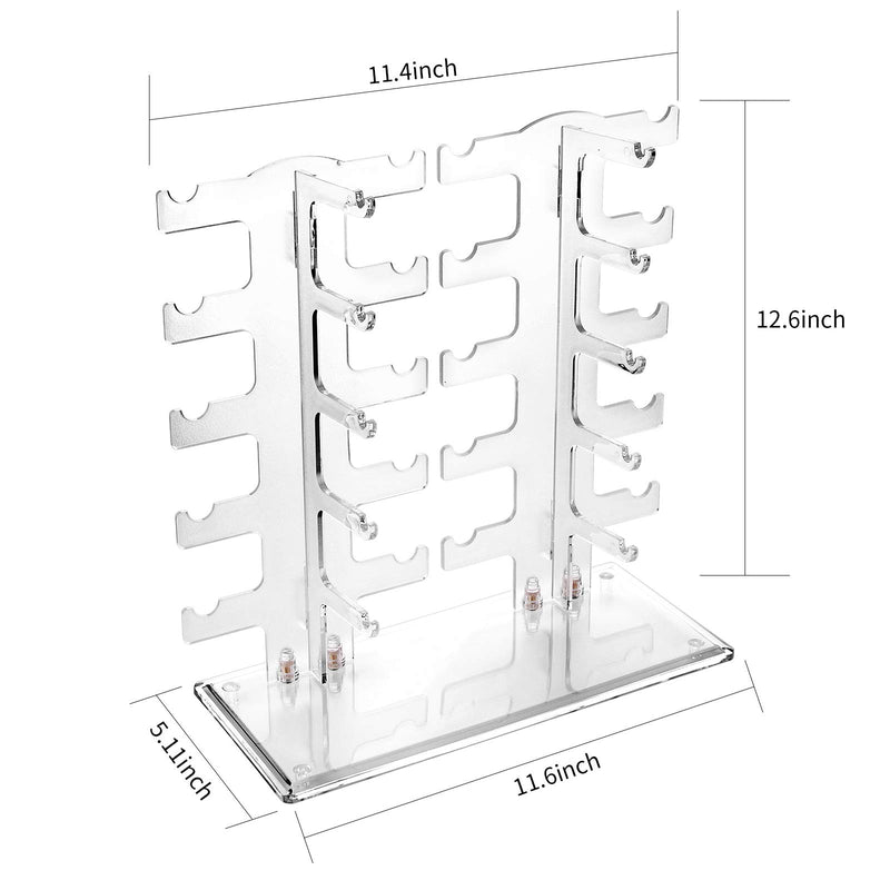  [AUSTRALIA] - Lamoutor 2 Row Sunglasses Rack Holder Glasses Display Stand Transparent