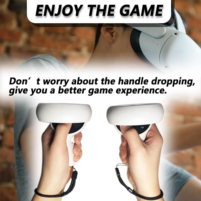  [AUSTRALIA] - Improved Replacement Wrist Straps for Oculus Quest 2 Gen Controller, Sturdy Comfy Adjustable Hand Strap for Oculus 2, Easy Attach Black Resin Stopper for Oculus Controllers