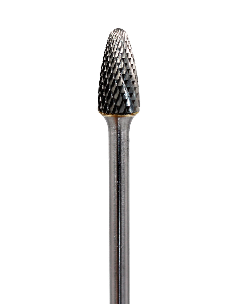 YUFUTOL Carbide Burr SF-5L4 with 1/4 Inch Shank Diameter Extended Long Double Cut Carbide Rotary Burr File 4 Inch Total Length x 1/2 Inch Cutter Dia x 1 Cutter Length Tree Shape with Radius End, 1pcs - LeoForward Australia