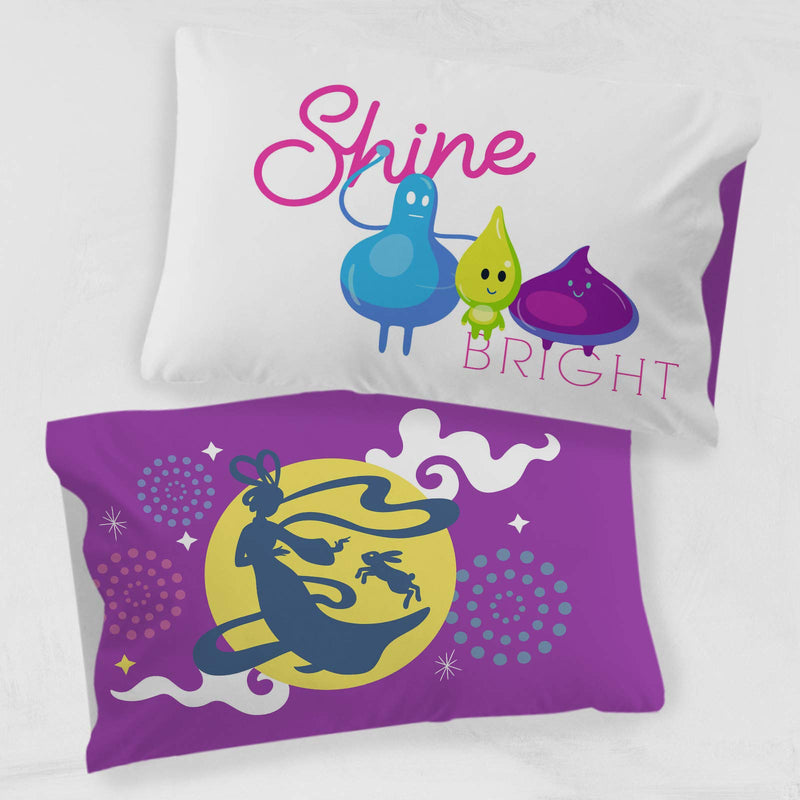  [AUSTRALIA] - Jay Franco Over The Moon Shine Bright 1 Single Reversible Pillowcase - Double-Sided Kids Super Soft Bedding (Official Netflix Product)