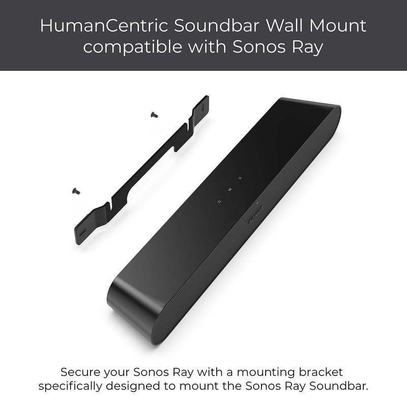  [AUSTRALIA] - HumanCentric Wall Mount Compatible with Sonos Ray Sound Bar Mount, Floating Style Mounting Bracket Compatible with Sonos Ray Wall Mount, Soundbar Mount for Sonos Ray Mount on Wall Under TV, Black