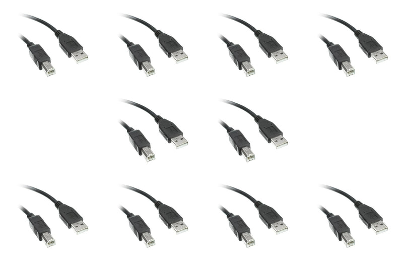  [AUSTRALIA] - USB 2.0 Printer/Device Cable, Type A Male to Type B Male, 6 Feet CNE16529 (10 Pack) 10-Pack
