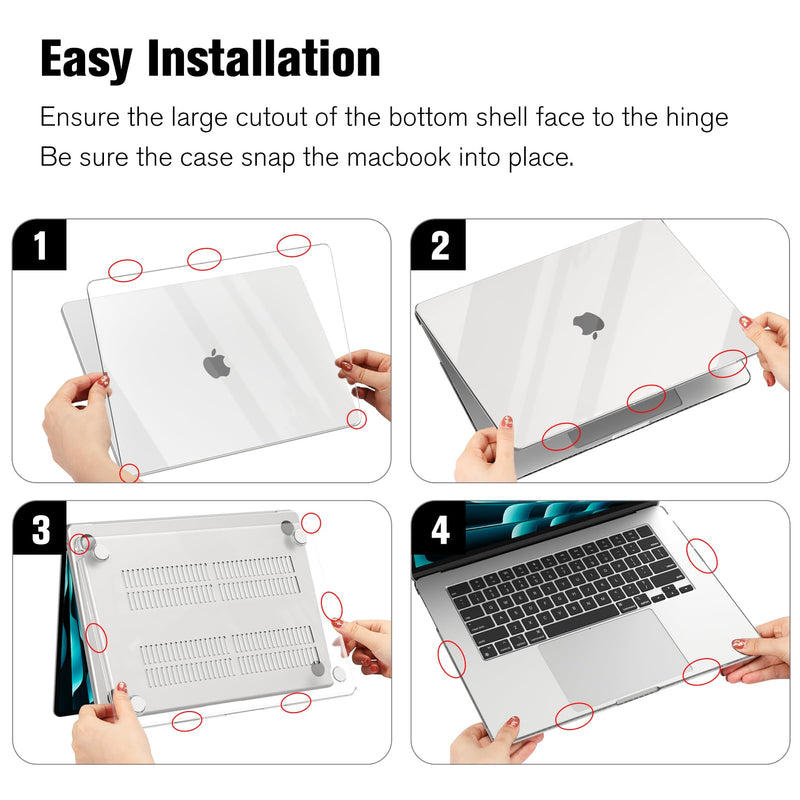  [AUSTRALIA] - Fintie Case Compatible with MacBook Air 15 Inch A2941 (2023 Release) - Protective Snap On Hard Shell Cover for MacBook Air 15.3" M2 Chip with Liquid Retina Display and Touch ID, Crystal Clear