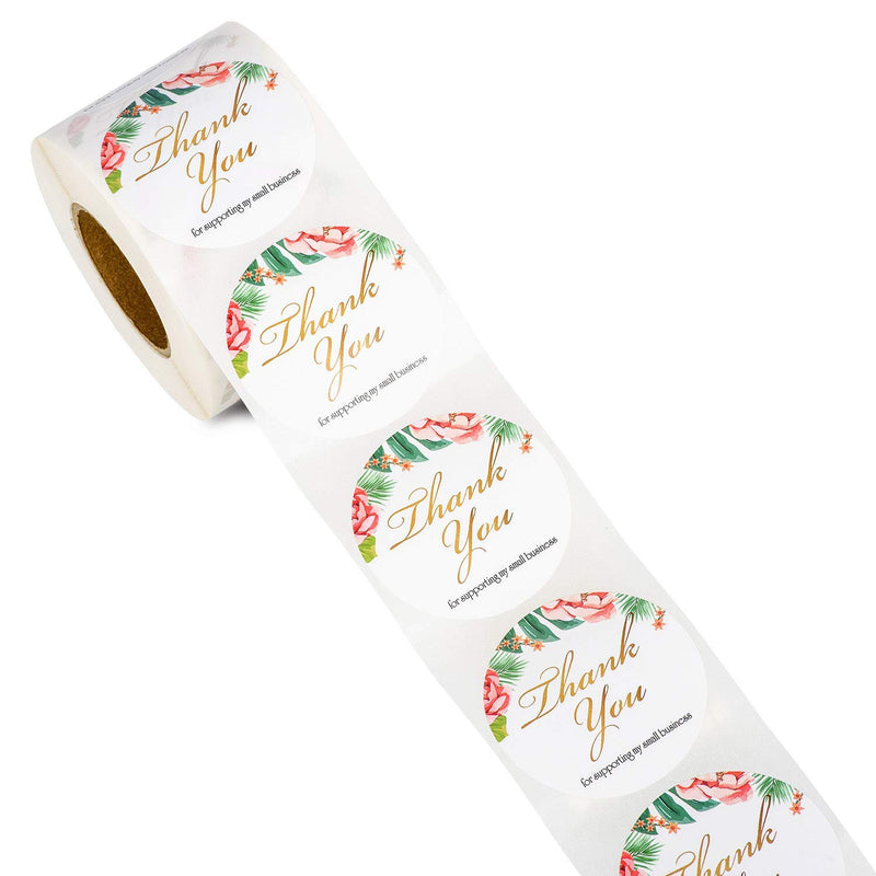 2" Thank You for Supporting My Small Business Stickers, Floral Thank You Sticker, Round Labels for Small Business Owners Bakery Handmade Good to Use on Bags, Boxes and Envelope, 500 Labels Per Roll 2"-thank You for Supporting My Small Business Stickers - LeoForward Australia