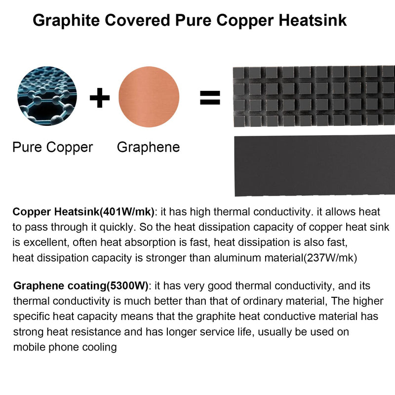  [AUSTRALIA] - NVME M.2 Heatsink SSD Heatsink: Graphite Covered Pure Copper Heatsink Thermal Pad for 2280 NGFF M.2 SSD Laptop PS5 (70x20x2mm) 70X20X2mm