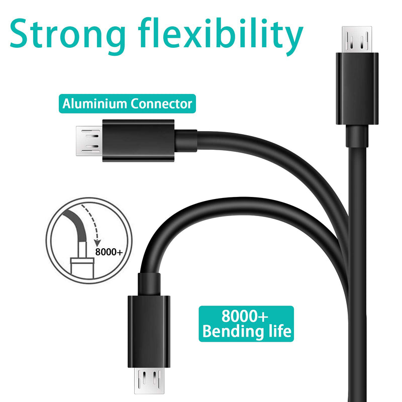  [AUSTRALIA] - Micro USB Cable 10ft 3Pack Extra Long Android Charger Cable High Speed Durable PS4 Charging Cable Android Charging Cord for Samsung Galaxy S7 S6 S7 Edge S5, LG G4, HTC, PS4, Camera, Black