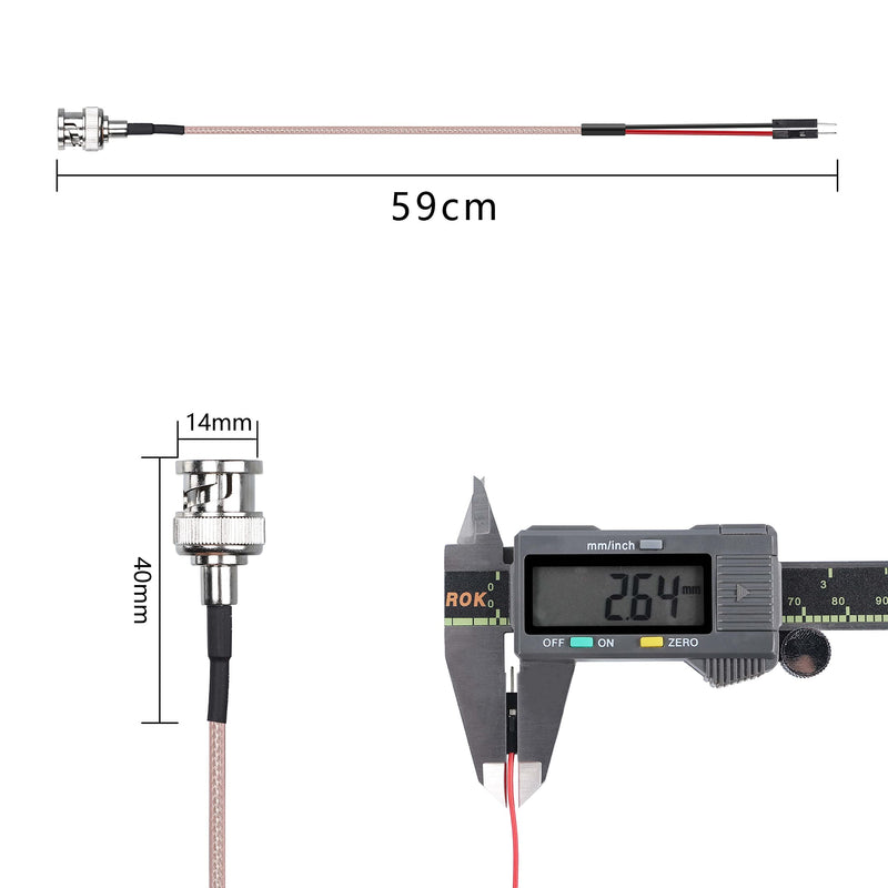  [AUSTRALIA] - XMSJSIY BNC Male to Dupont Wire Test Leads Cable Connector Adapter Extension Wire (Red+Black)-1 pcs (Male to Male)