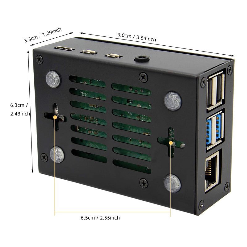  [AUSTRALIA] - Raspberry Pi 4 Case, Pi 4B Metal Case, Raspberry Pi 4 Model B Protective Metal Case with Cooling Fan and 3PCS Aluminum Heatsinks Compatible with Raspberry Pi 4B Computer Only (P100)