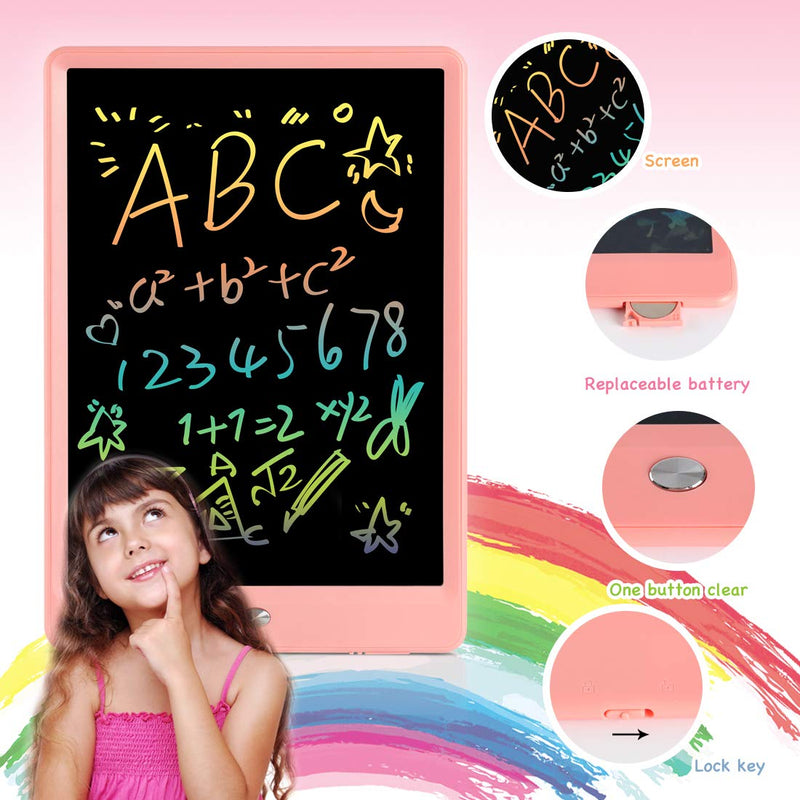  [AUSTRALIA] - Orsen Girls Toys Age 4-5, Learning Educational Toys for Toddler Kids 3 4 5 6 7 Years Old, Colorful 10 LCD Writing Tablet Electronic Drawing Pad Doodle Board Pink