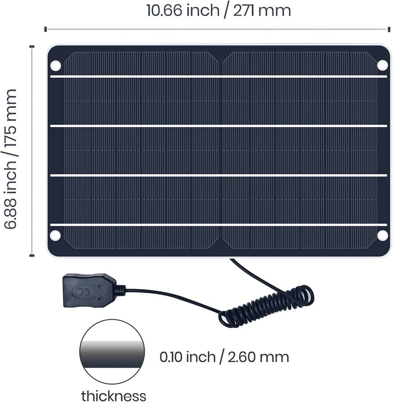  [AUSTRALIA] - 6W Solar Panel, 5V/1A Mini USB Solar Panel,IP67 Waterproof Monocrystalline Module DIY Solar Panel Kit with PET Material for Smart Phone, Small Fans Monitor Outdoor Security Camera 6W