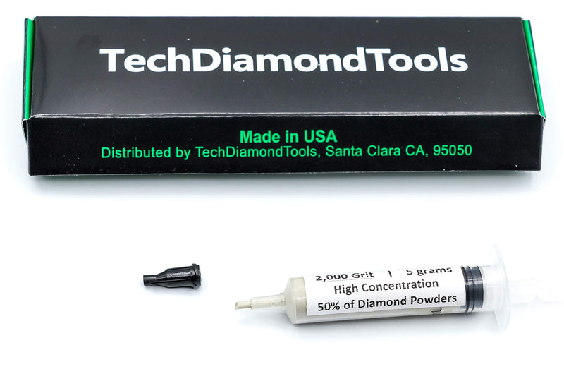  [AUSTRALIA] - TechDiamondTools Diamond Polishing Compound Polishing Paste 2,000 Grit 4-8 Microns for Marble Glass Metal Rock Jewelry Resin Silver Chrome Gemstone with High Concentration of Diamond Powder USA Made 2,000 grit / 4 - 8 microns