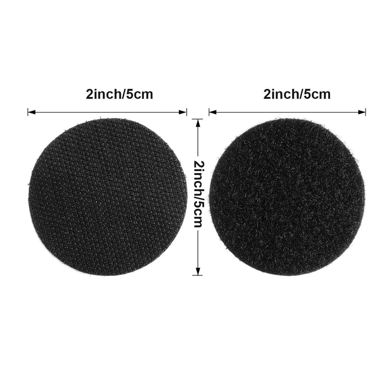  [AUSTRALIA] - 24 Pieces 2inch Large dots Round Size Self Adhesive Hook Loop Tape Dots Industrial Strength Sticky dots Double Sided Sticky Tape Fasten Mounting Home or Office Wall Decor or Carpet Gripper Tool Round Style 1
