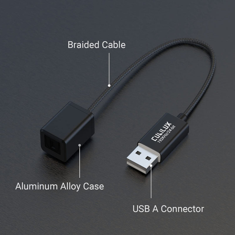  [AUSTRALIA] - Cubilux USB A to TOSLINK Optical Audio Adapter with 192KHz/24bit DAC, USB Type A to SPDIF Digital Converter Compatible with Windows Linux PS4/PS5 Lenovo HP Asus Dell PC Laptop Computer Surface USB A to Single Spdif