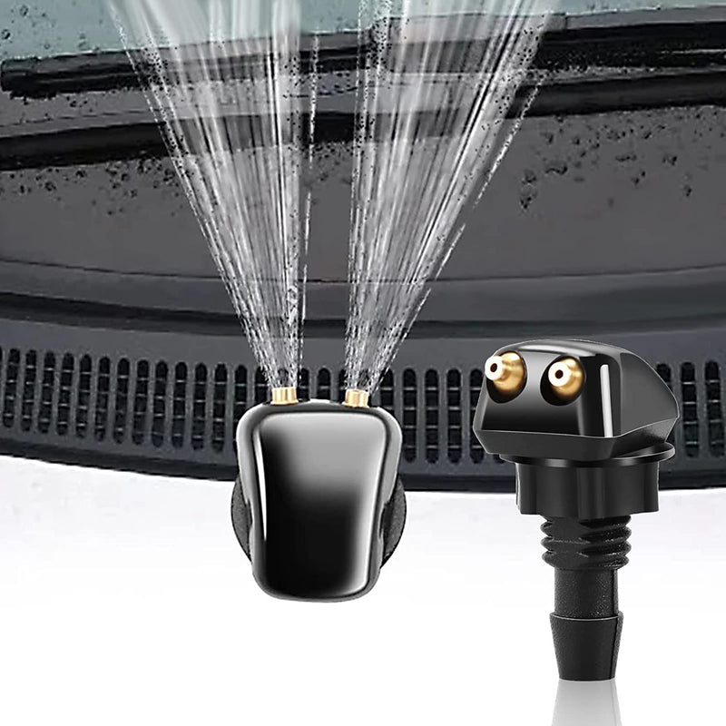  [AUSTRALIA] - Ajxn Pack-2 Front Windshield Washer Nozzles, Windshield Washer Nozzle Replacement, Windshield Washer Nozzles Wiper Spray Fit for Most Cars (Black)