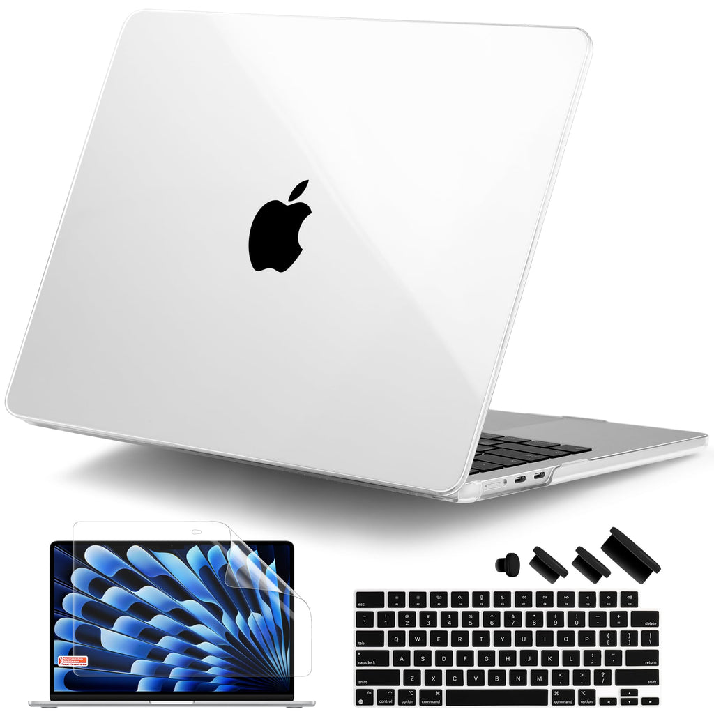  [AUSTRALIA] - DONGKE M2 MacBook Air 15 Inch Case 2023 A2941, Plastic Hard Shell with Keyboard Cover & Screen Protector for MacBook Air 15" with M2 Chip & Liquid Retina Display Touch ID - Crystal Clear