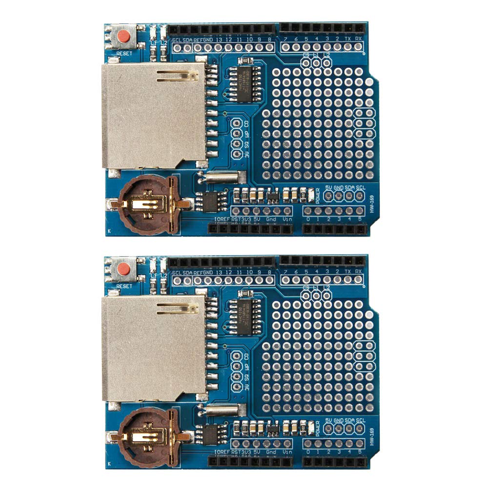  [AUSTRALIA] - Ximimark 2PCS Data Logger Module Logging Shield Data Recorder DS1307 for Arduino UNO SD Card