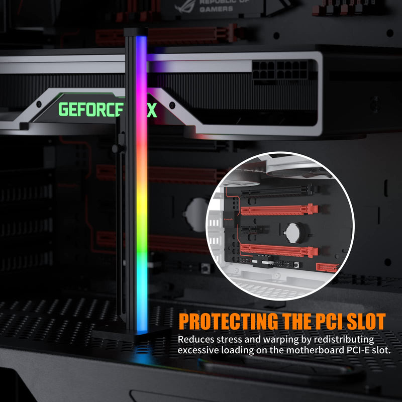  [AUSTRALIA] - upHere RGB GPU Support Bracket 5V 3-Pin ARGB GPU Holder Graphics Card Video Card Holder,Video Card Sag Holder/Holster Bracket GH04BKARGB