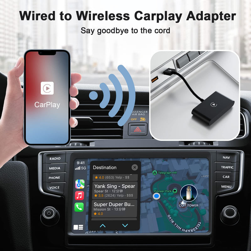  [AUSTRALIA] - Wireless Carplay Adapter - Wired CarPlay Convert Cars Wireless Apple Carplay Adapter,Wireless CarPlay,Wireless Fast and Easy Use Fit for Cars from 2016 & iPhone iOS 10+.