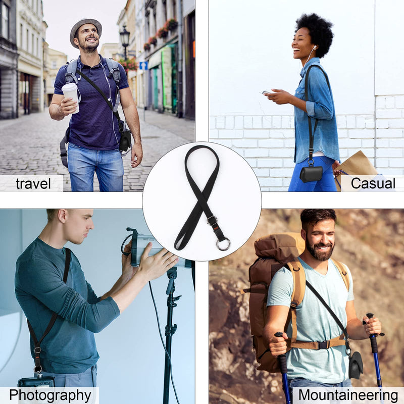  [AUSTRALIA] - Desing Wish Long Crossbody Lanyard Anti-Lost Cross Body Strap for Men/Women Cotton Strap Holder Lanyard for Key Phone Camera Black Lanyard