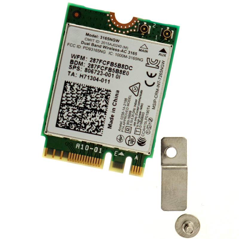  [AUSTRALIA] - Deal4GO 3165ac 802.11ac 433Mbps M.2 NGFF Mini PCi-e WiFi Adapter Wireless-AC WLAN Module w/Bluetooth 4.2 for Intel 3165NGW 806723-001 ProBook 430 446 450 840 G3