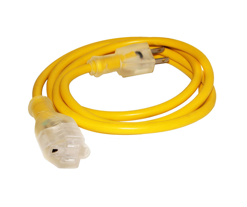  [AUSTRALIA] - 6 ft Extension Cord 16/3 SJTW with Lighted end - Yellow - Indoor / Outdoor Heavy Duty Extra Durability 13 AMP 125 Volts 1625 Watts by LifeSupplyUSA