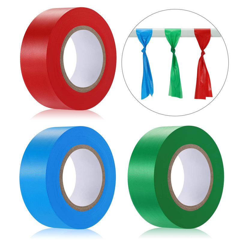  [AUSTRALIA] - 3 Pack Flagging Tape,Non-Adhesive Marking Tape Surveyors Tape Neon Marking Tape Non-Adhesive Tape Survey Tape for Boundaries and Hazardous Areas,Trail Marking (3 Colors B, 25MM) 3 Colors B