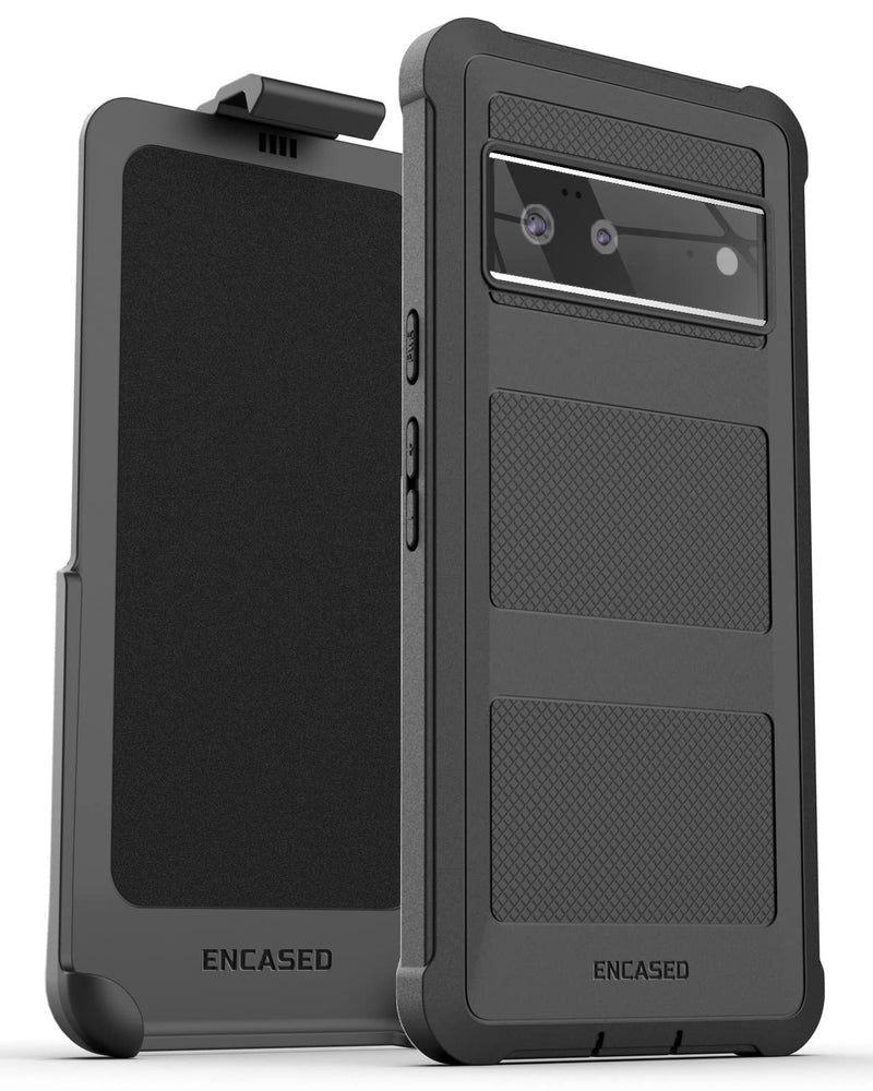  [AUSTRALIA] - Encased Falcon Designed for Pixel 6 Belt Clip Case, Full Body Protective Phone Case with Holster for Google Pixel 6 (Black)