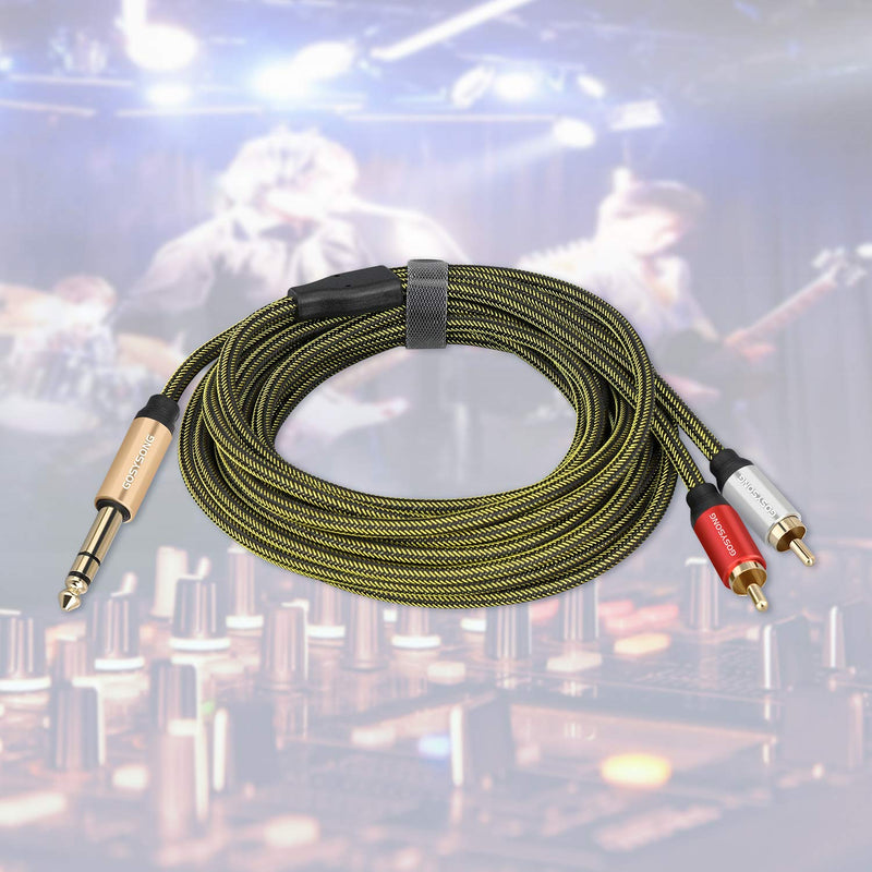 GOSYSONG RCA to 1/4 Audio Cable 15ft, TRS 6.35mm Male to 2 RCA Audio Y Splitter Cable,1/4 Stereo to 2 RCA Connector Wire Cord 6.35mm to 2 RCA Audio Cable - LeoForward Australia