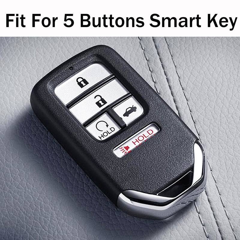  [AUSTRALIA] - 2Pcs Coolbestda Silicone Protective Key Fob Remote Cover Case Skin Jacket for 2019 2018 2017 2016 2015 Honda Accord Civic CR-V CRV Pilot EX-L Touring Premium 5 Buttons Smart Key Black 2Pcs Black