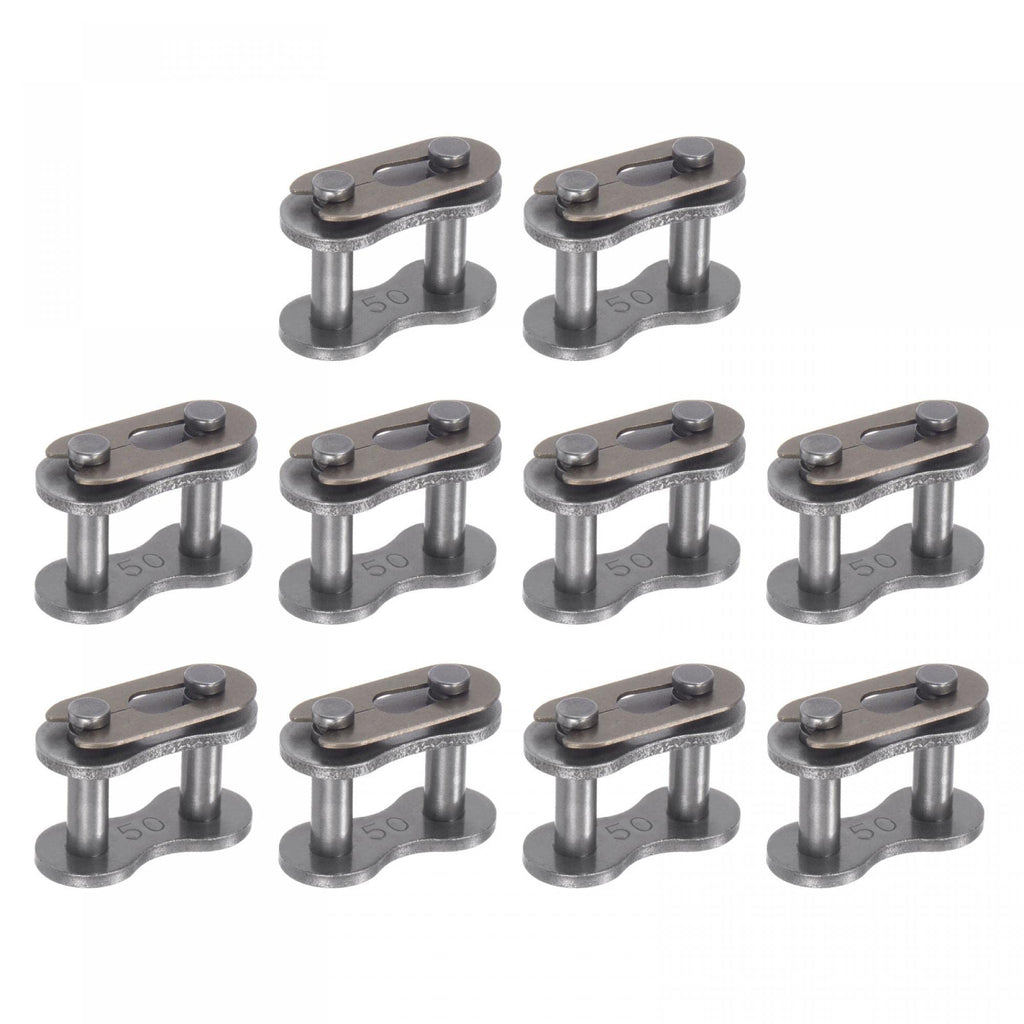  [AUSTRALIA] - uxcell 10Pcs #50 Chain Master Connector Link Roller, 5/8" Pitch Carbon Steel, Standard Connecting Split Links for 10A Chain