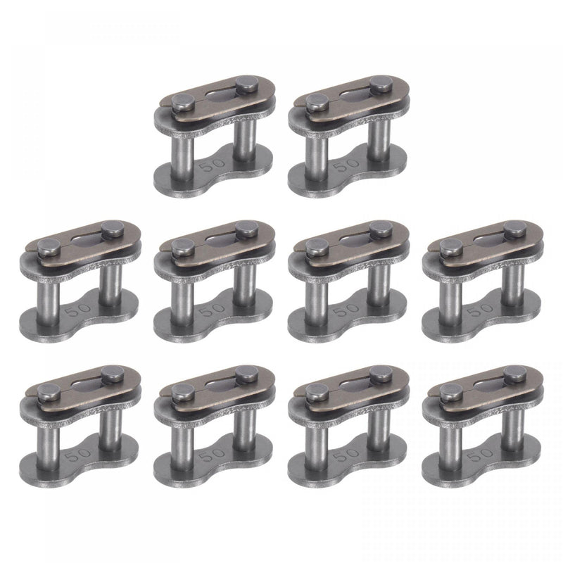  [AUSTRALIA] - uxcell 10Pcs #50 Chain Master Connector Link Roller, 5/8" Pitch Carbon Steel, Standard Connecting Split Links for 10A Chain