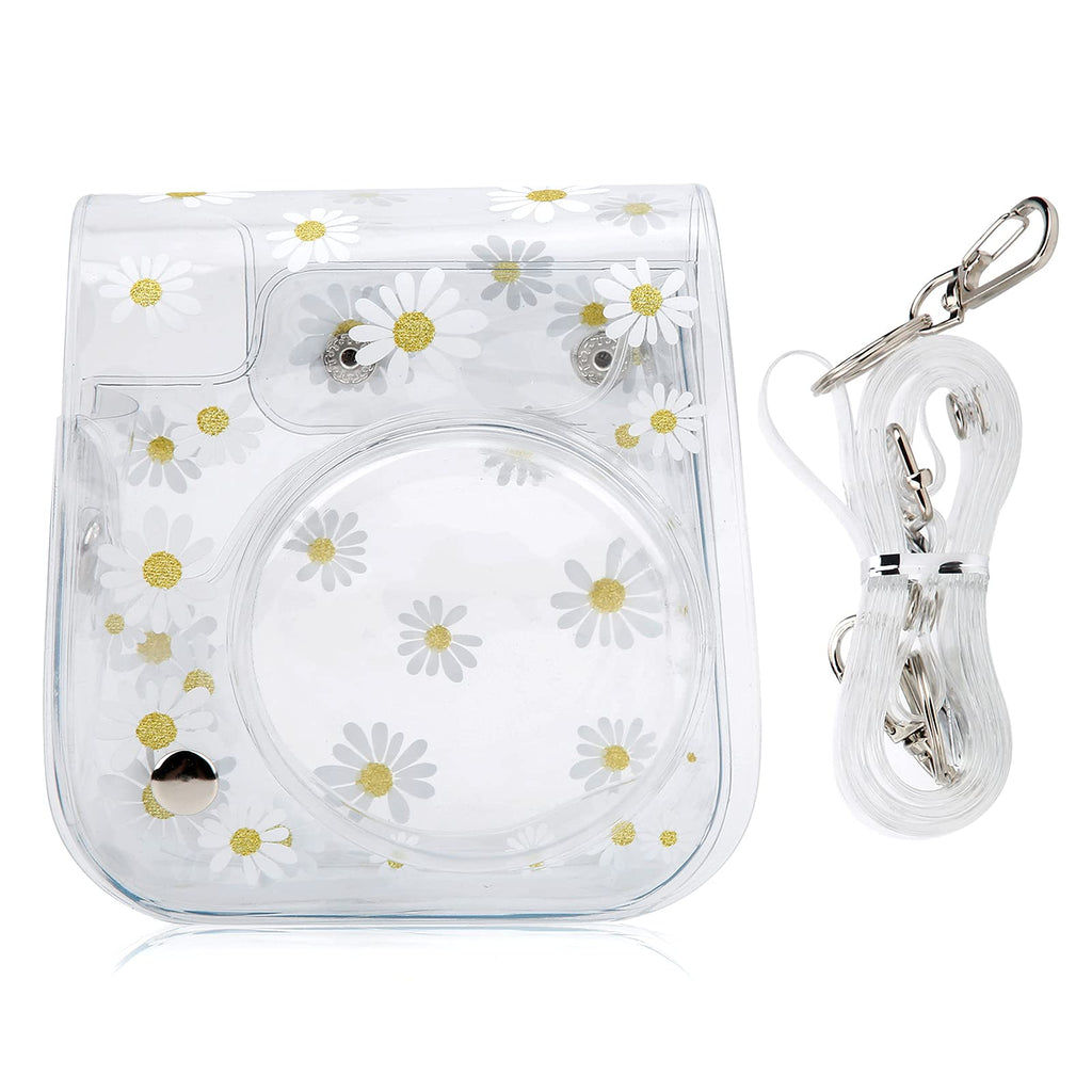  [AUSTRALIA] - Instant Camera Case, PVC Camera Protective Cover Daisy Transparent Sling Shell Bag with Shoulder Strap for Fujifilm Instax Mini 11/9/8 Camera