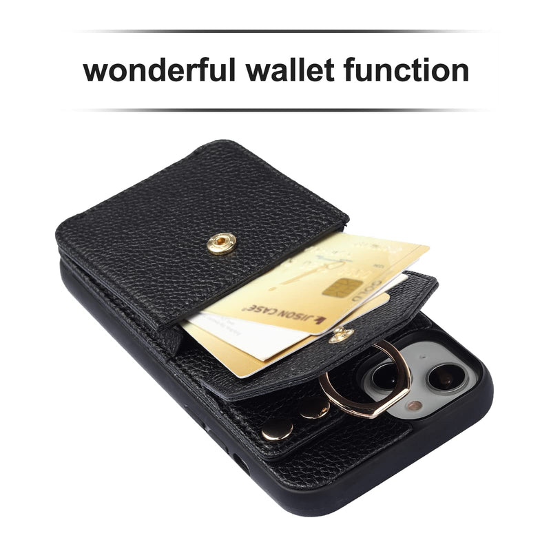  [AUSTRALIA] - Crossbody Phone Case for iPhone 14 Max - Phone Purse Case with RFID Blocking Card Holder Crossbody Strap for Women, with PU Leather Cute Protective for Airpods Pro Case