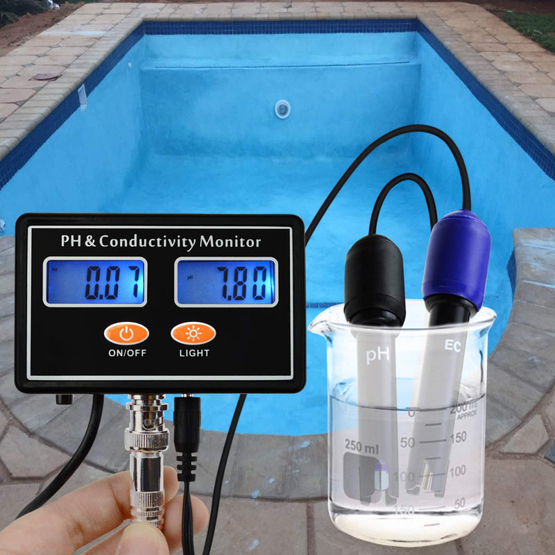 pH/EC Conductivity Meter with ATC Water Quality Tester 0.0-14.0pH / 0~19.99ms/cm Aquarium, Hydroponics Tool PH/EC METER - LeoForward Australia